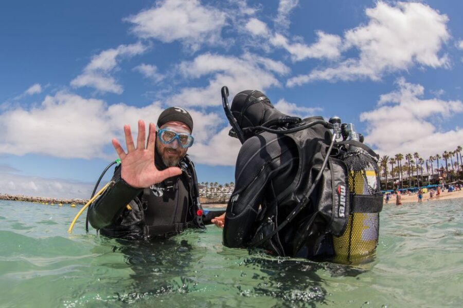 Lanzarote: 2-dive package in Playa Blanca - certified divers - The schedule: pickup, briefing, reef transport, and the mid-morning reset